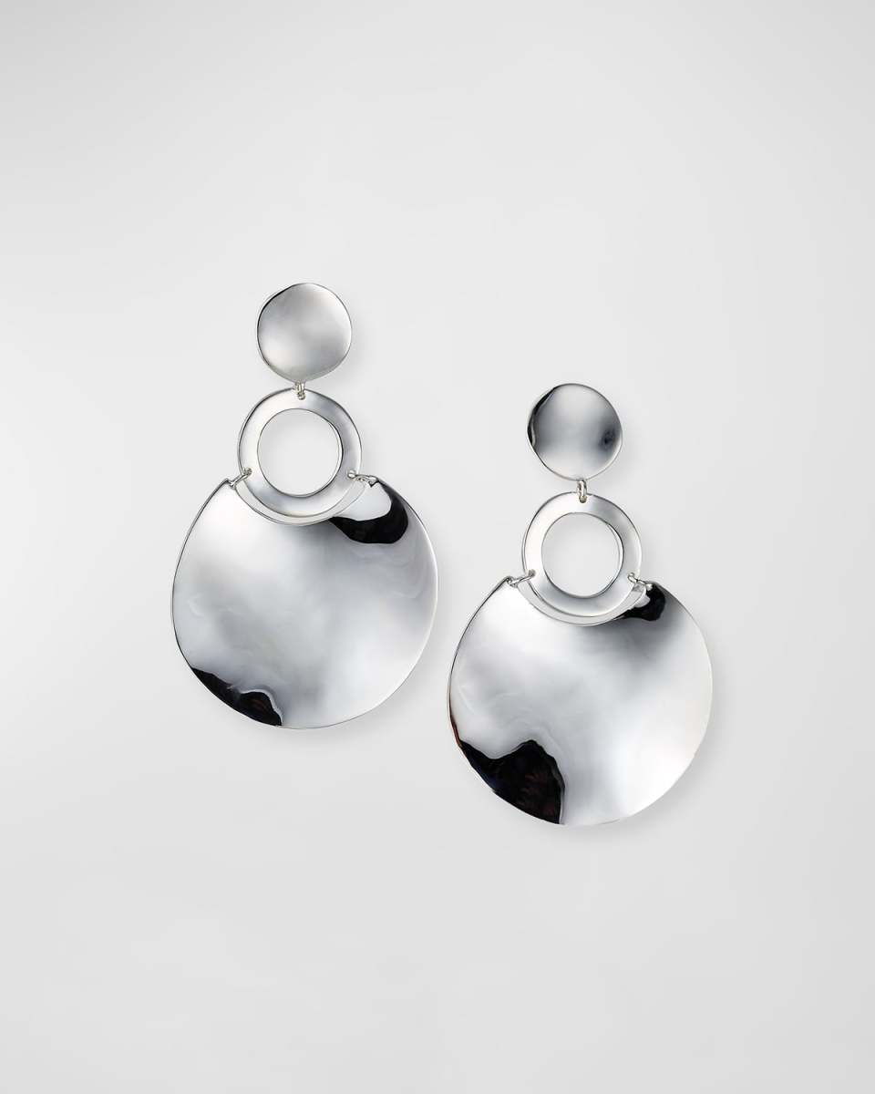 925 Classico Mixed Wavy Disc Drop Earrings